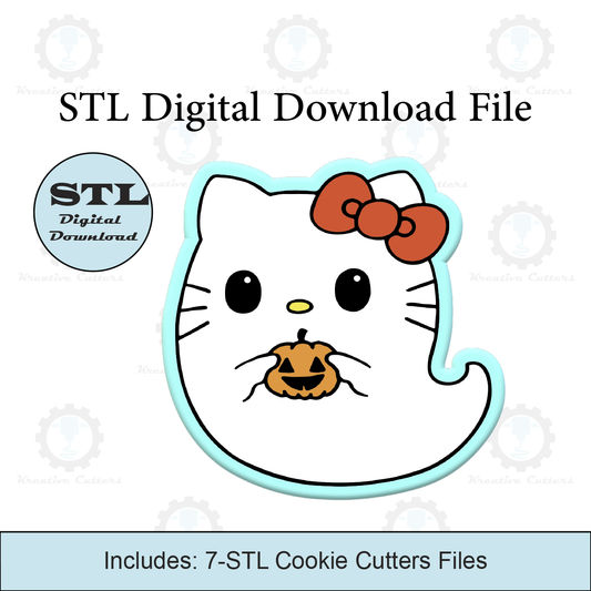 Kitty Ghost Cookie Cutters | STL File