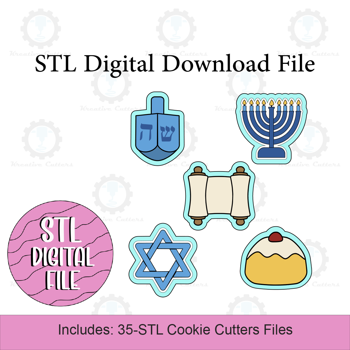 Hanukkah Cookie Cutters | Set 1 | Digital Download STL Files