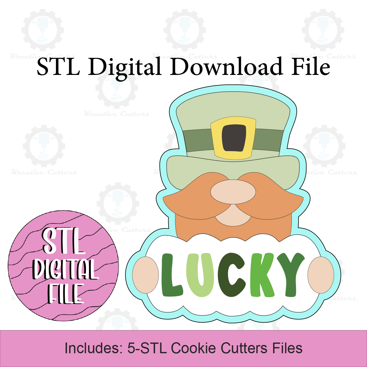 Leprechaun With Name Placard Cookie Cutters | Digital Download STL Files