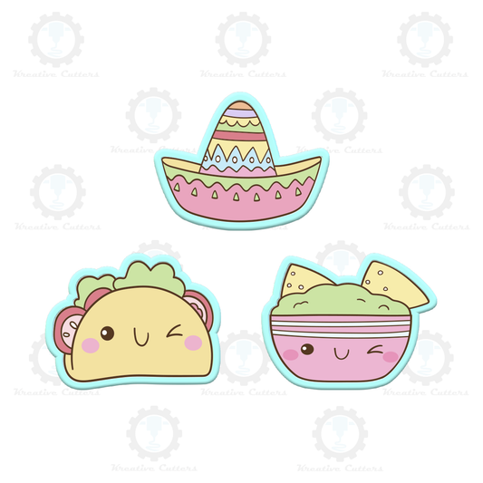 Cinco De Mayo Mexican Festa Cookie Cutters | Options: Sombrero, Taco, or Chips and Guac