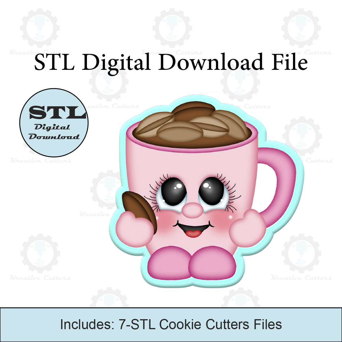 Coffee Cup Cutie Cookie Cutters | Digital Download STL Files