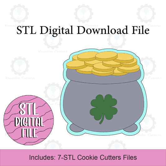 Pot of Gold Cookie Cutters | Digital Download STL Files