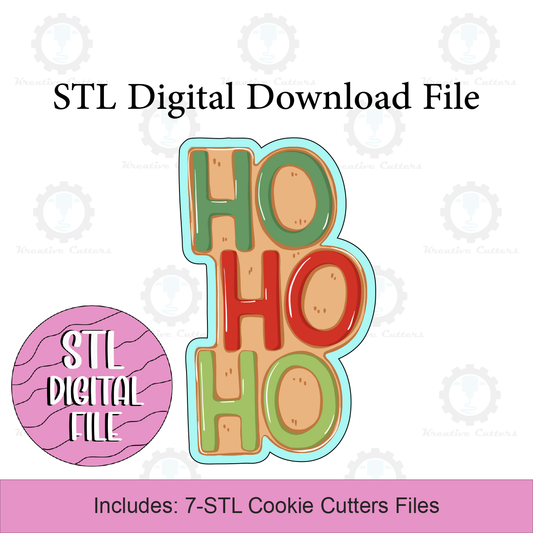 Ho Ho Ho Cookie Cutters | Digital Download STL Files
