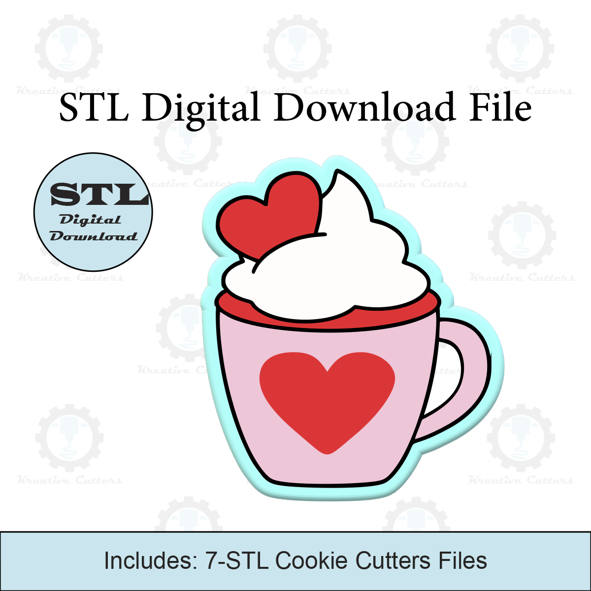 Valentines Heart Mug Cookie Cutters | STL Files