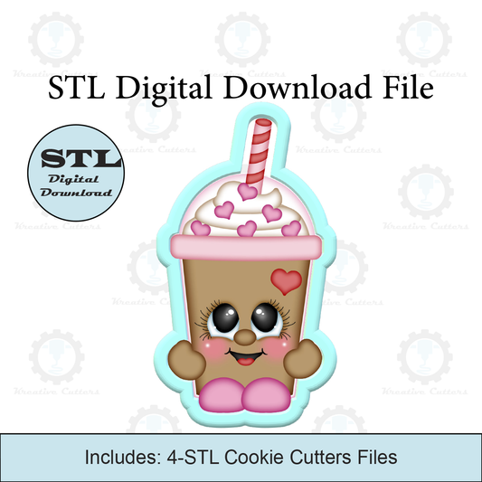 Valentines Frappuccino Cutie Cookie Cutters | Digital Download STL Files