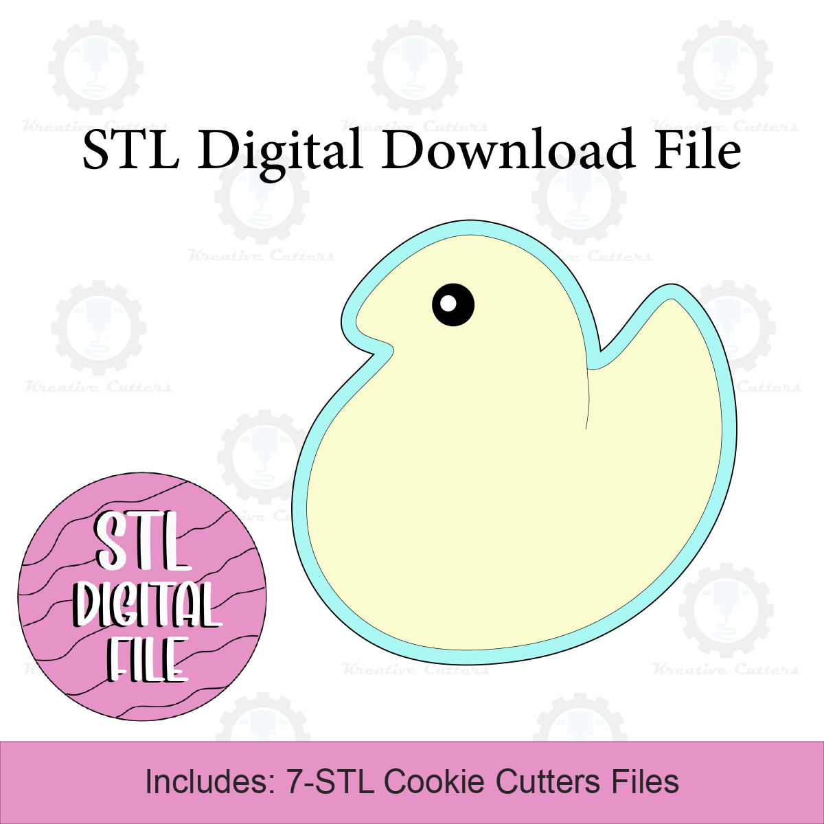 Marshmallow Chick Cookie Cutters | Digital Download STL Files