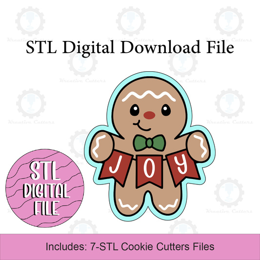 Gingerbread Joy Cookie Cutters | Digital Download STL Files