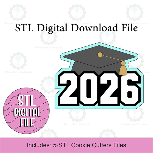 2026 Graduation Cap Cookie Cutters | Digital Download STL Files