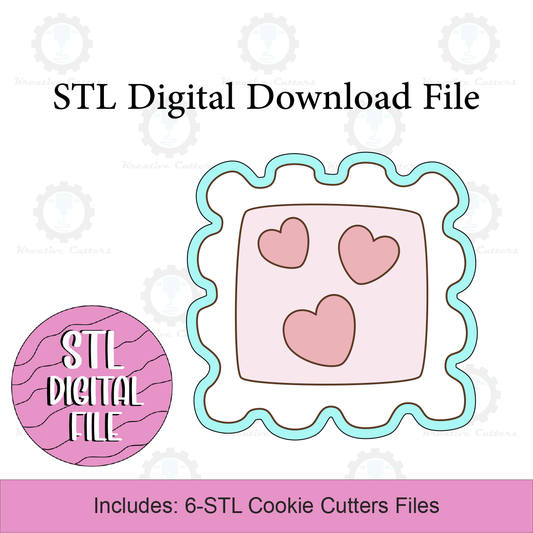 Valentines Stamp Cookie Cutters | Digital Download STL Files