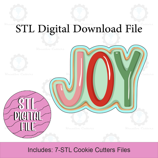 Joy Word Cookie Cutters | Digital Download STL Files
