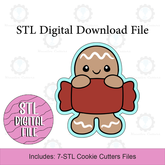 Gingerbread Candy Cookie Cutters | Digital Download STL Files