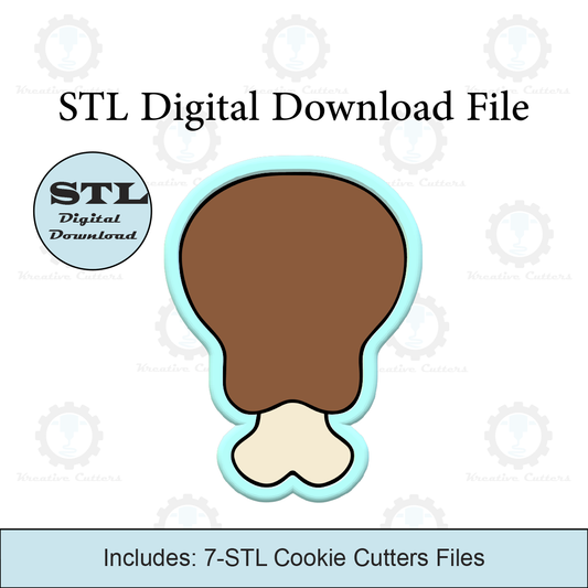 Chubby Turkey Leg Cookie Cutter | STL File