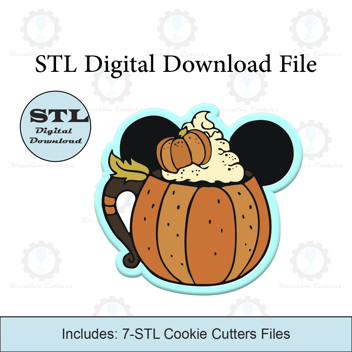 Mouse Pumpkin Spice Latte Cookie Cutters | STL File