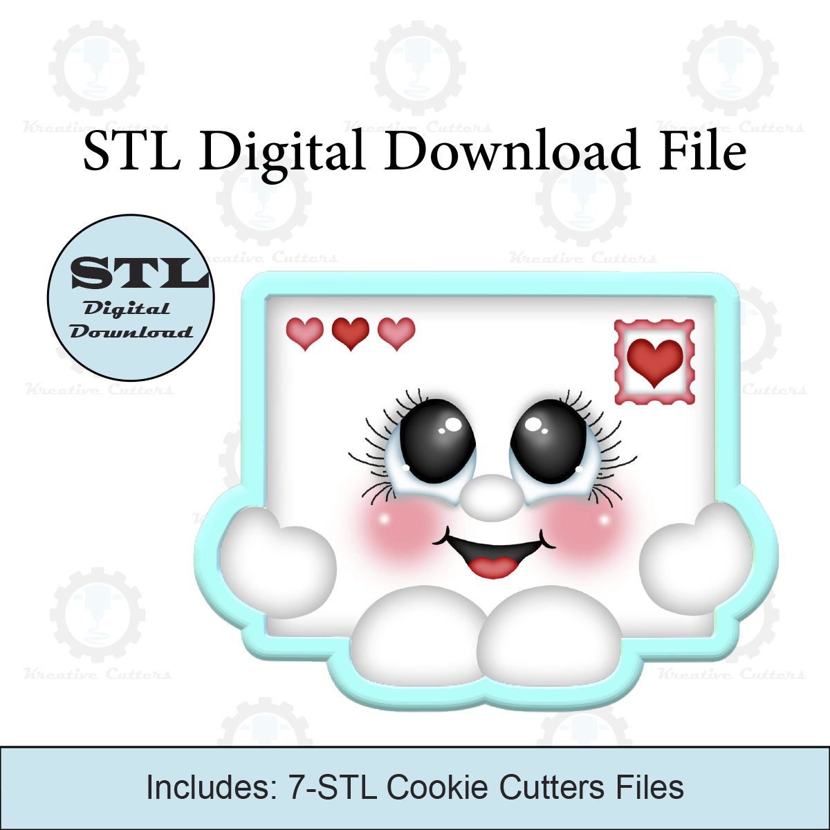 Valentines Love Letter Cutie Cookie Cutters | Digital Download STL Files