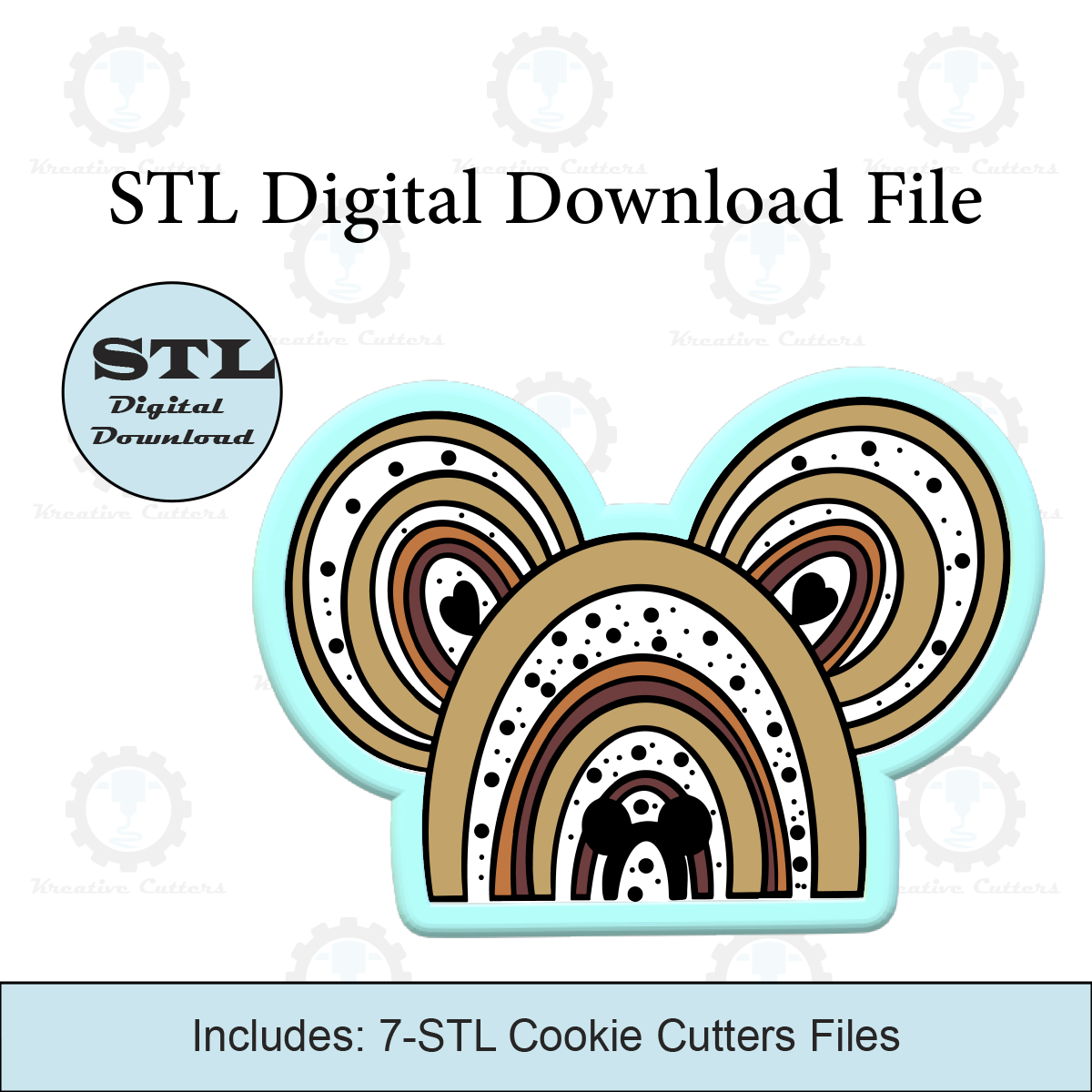 Mouse Rainbow Cookie Cutters | STL File