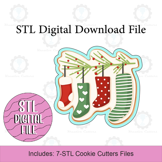 Hanging Stockings Cookie Cutters | Digital Download STL Files
