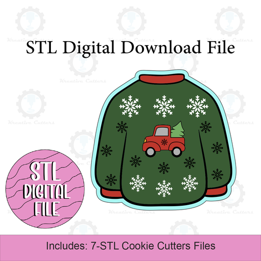 Christmas Ugly Sweater Cookie Cutters | Digital Download STL Files