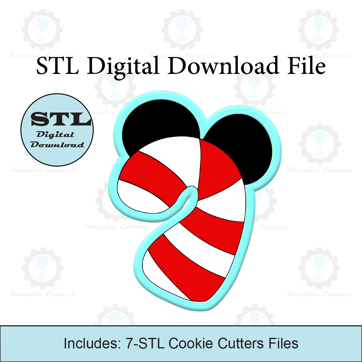 Mouse Candy Cane Cookie Cutter | STL File