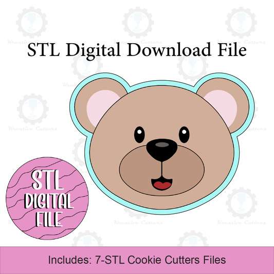 Teddy Bear Face Cookie Cutters | Digital Download STL Files