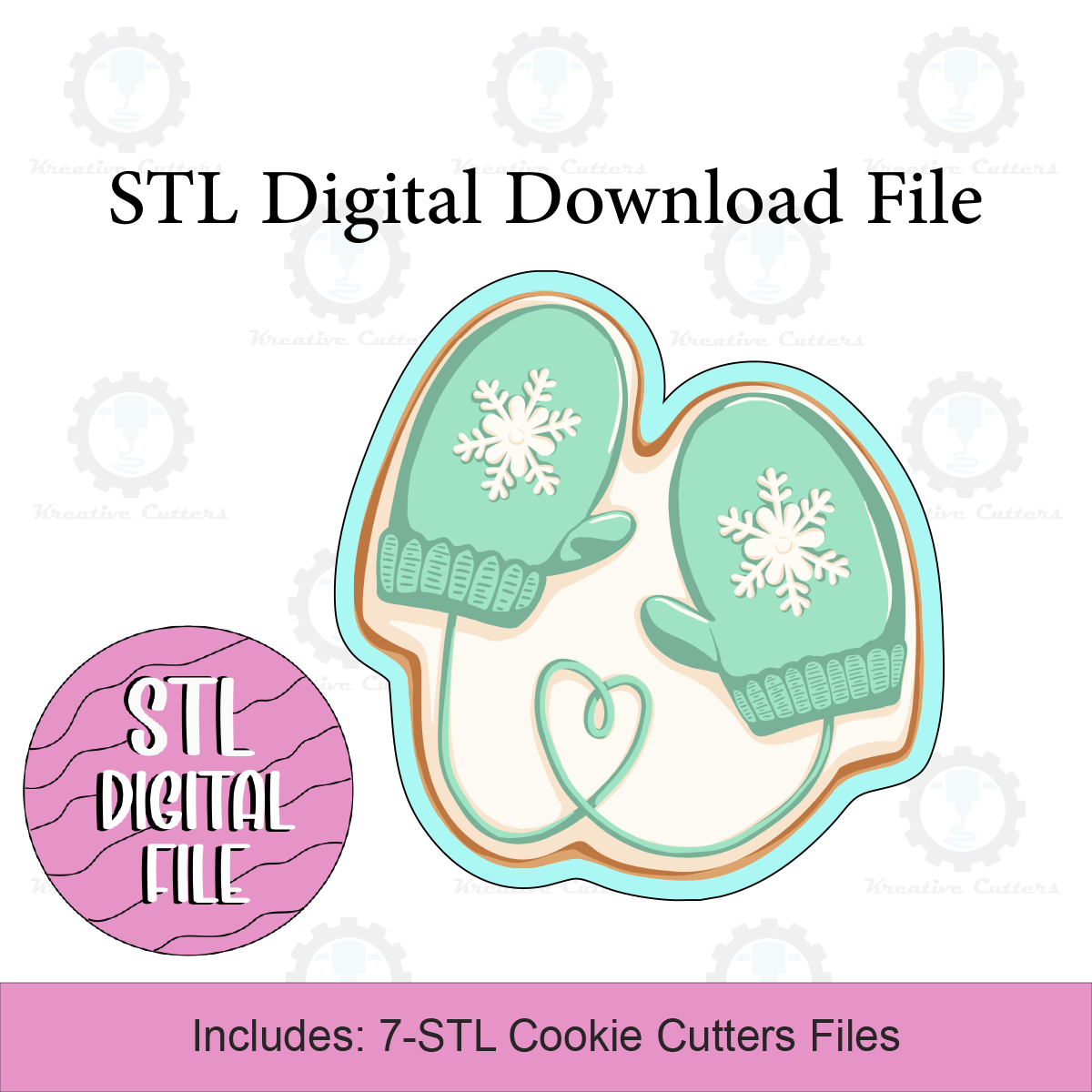 Christmas Mittens Cookie Cutters | Digital Download STL Files