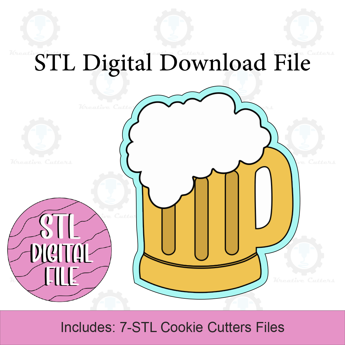 Beer Mug Cookie Cutters | Digital Download STL Files