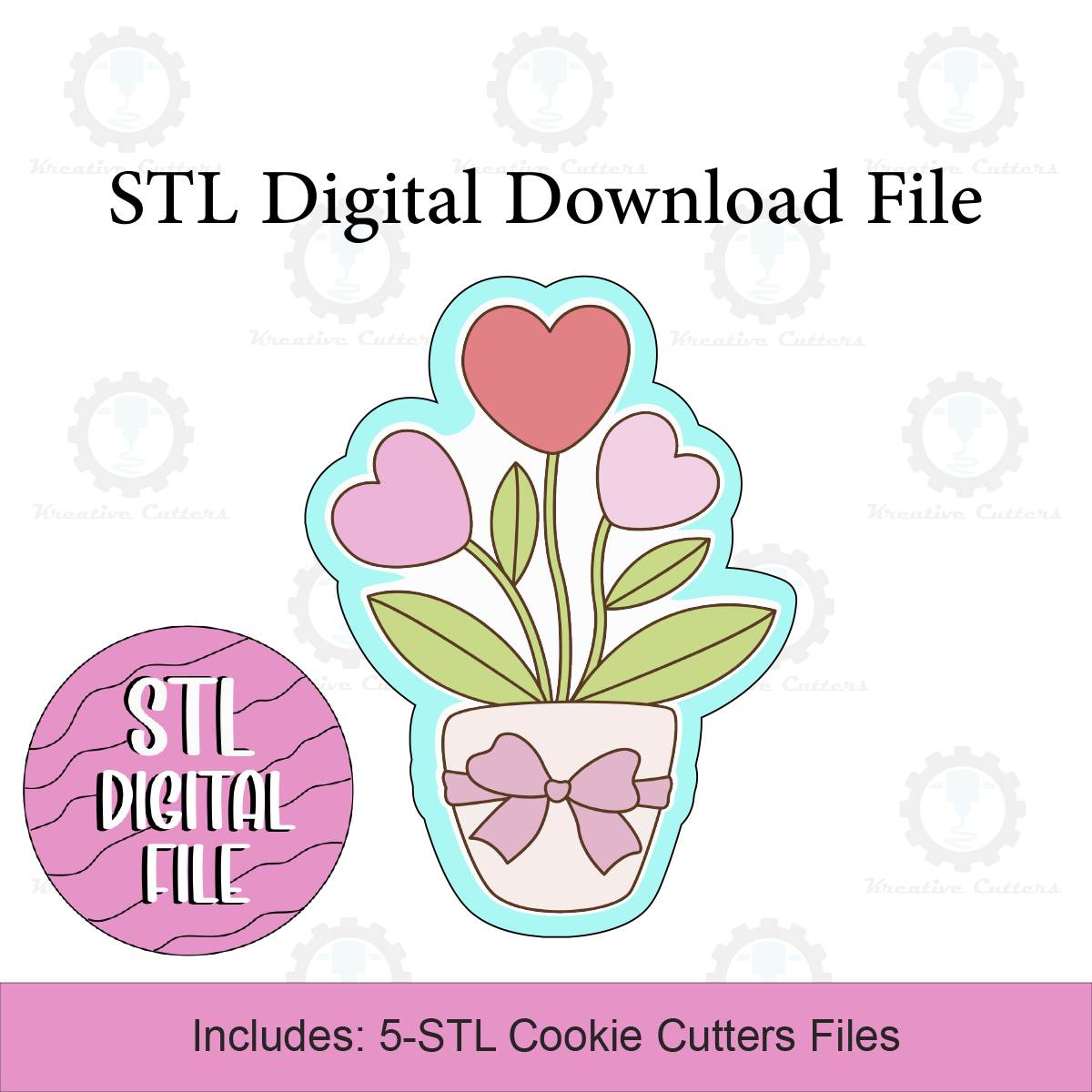 Heart Plant Cookie Cutters | Digital Download STL Files