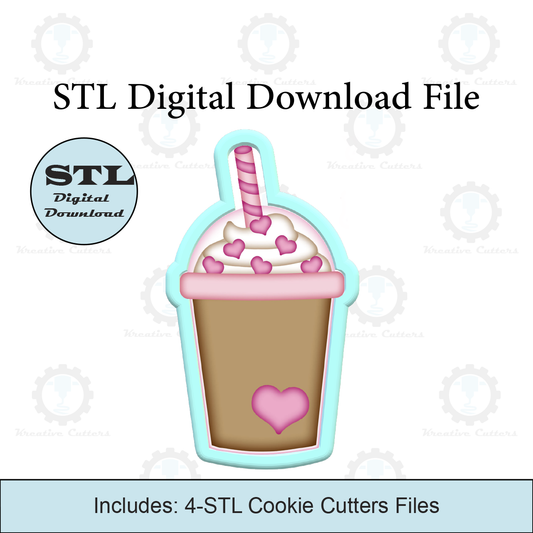 Valentines Frappuccino Cookie Cutters | Digital Download STL Files