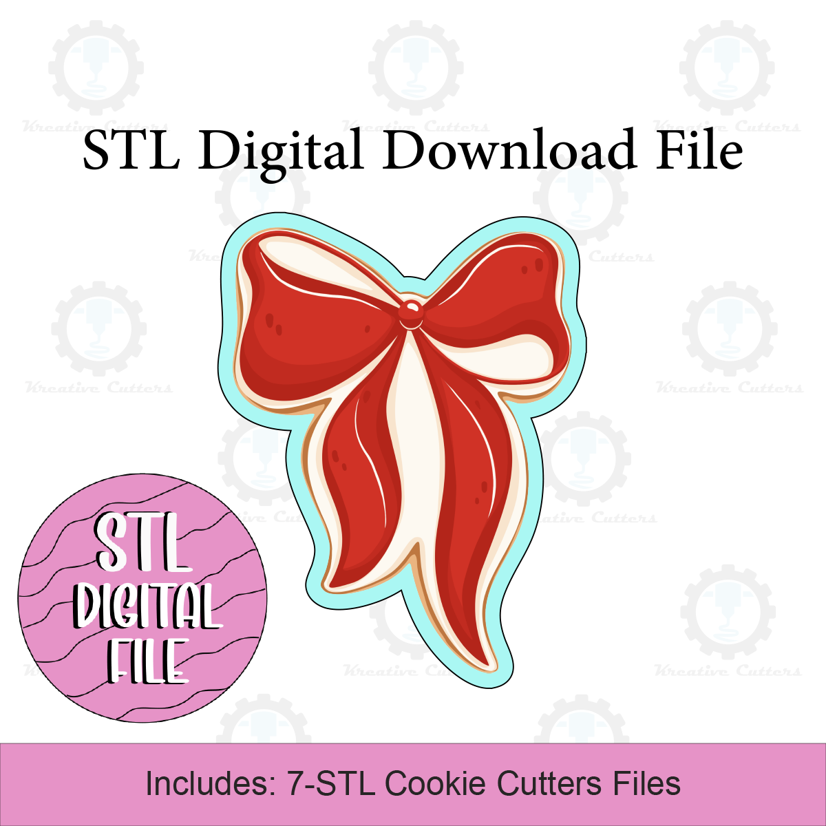 Christmas Bow Cookie Cutters | Digital Download STL Files