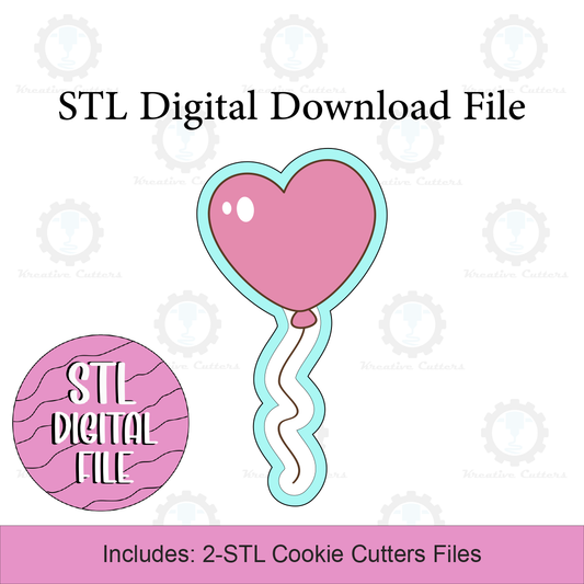 Heart Balloon Cookie Cutters | Digital Download STL Files