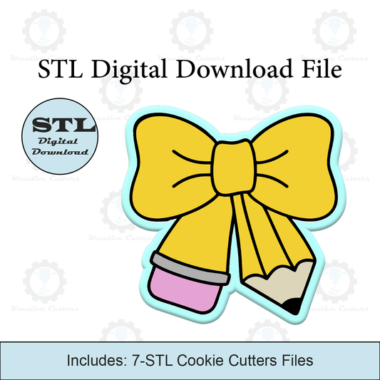 Pencil Bow Cookie Cutters | STL File