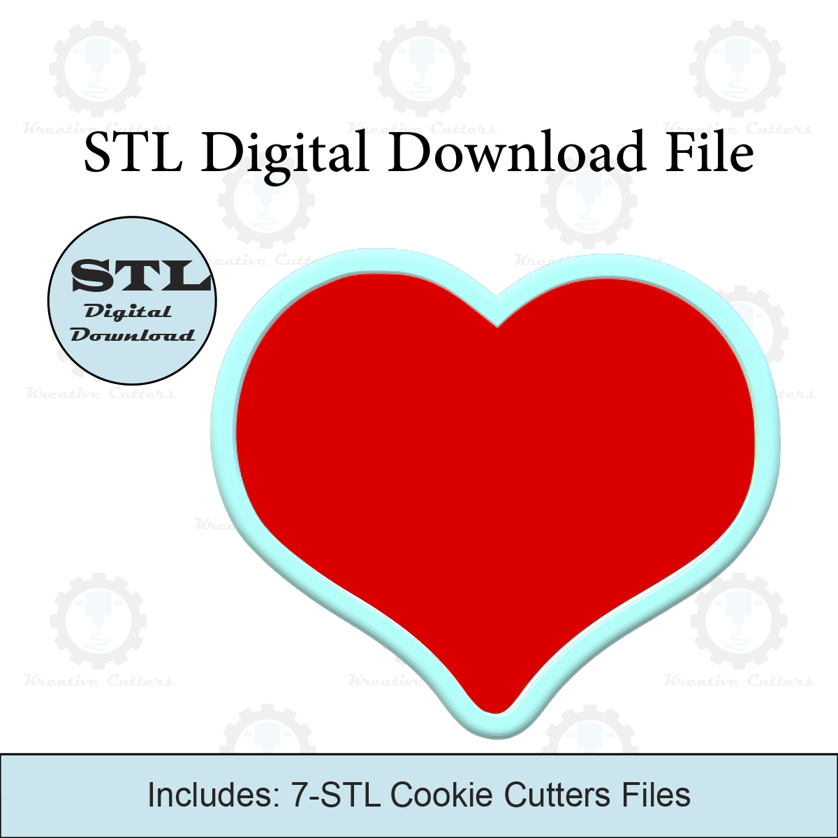 Valentines Heart Cookie Cutters | Digital Download STL Files