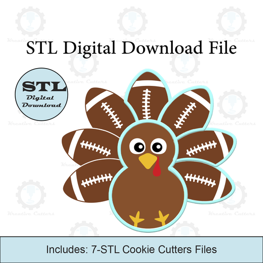 Football Turkey Platter Cookie Cutters | STL File