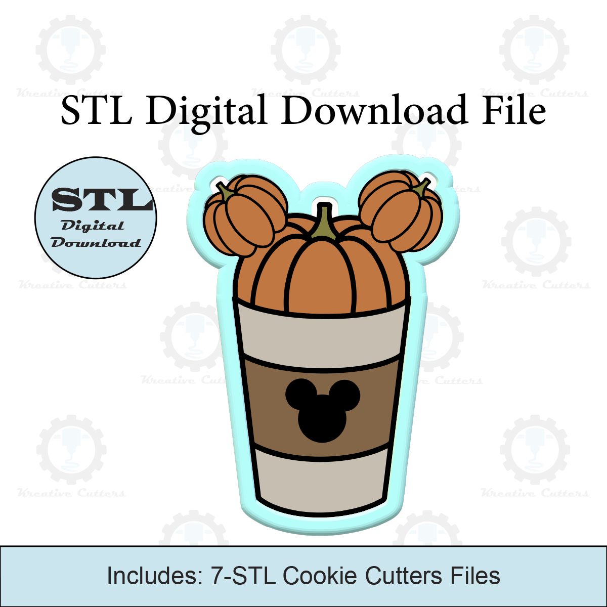 Mouse Pumpkin Coffee cup Cookie Cutters | STL File