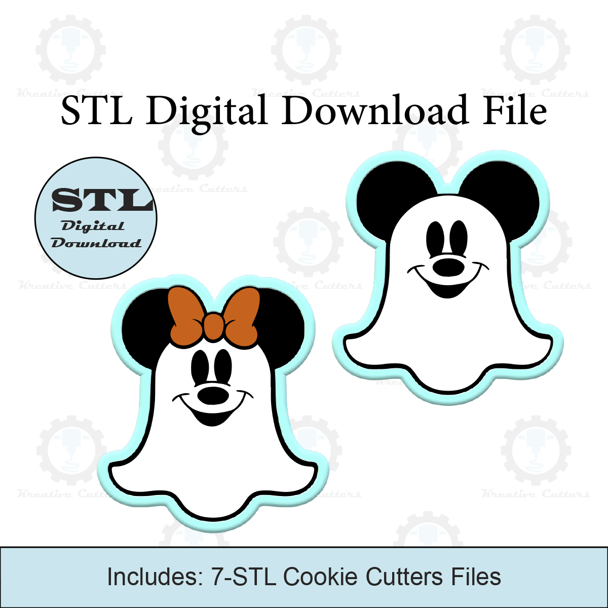 Halloween Mouse Ghost Cookie Cutters | STL File