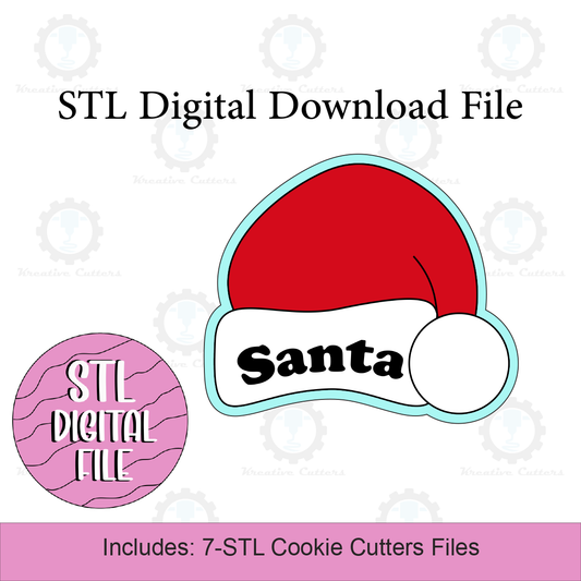 Christmas Santa Hat Cookie Cutters | Digital Download STL Files