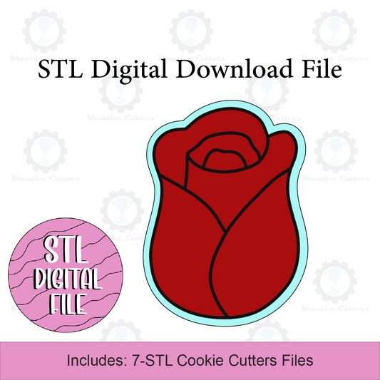 Rose Bud Cookie Cutters | Digital Download STL Files