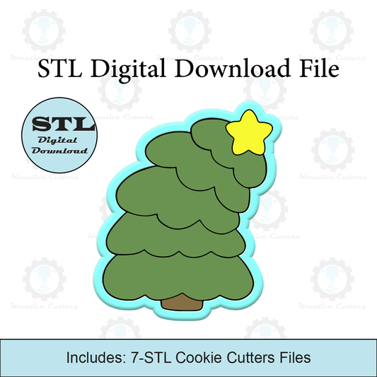 Leaning Christmas Tree Cookie Cutter | STL File