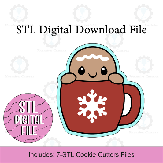 Gingerbread Cocoa Cookie Cutters | Digital Download STL Files