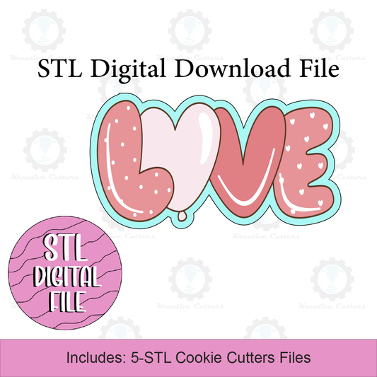Love Balloons Cookie Cutters | Digital Download STL Files