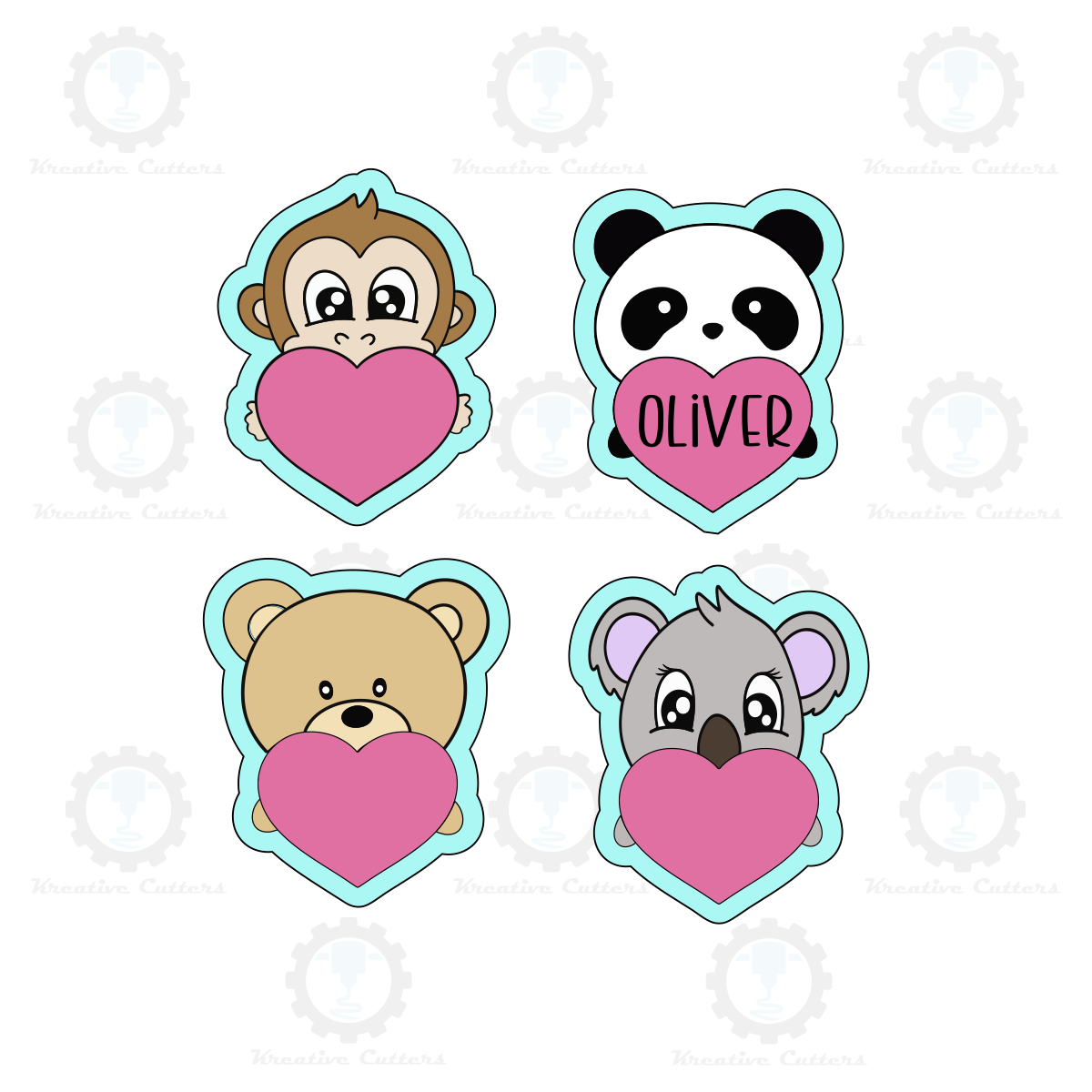 Animal Hearts Cookie Cutters