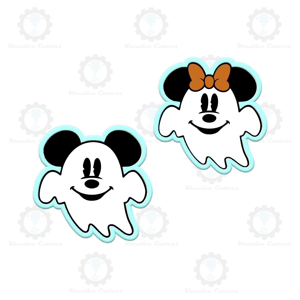 Halloween Flying Mouse Ghost Cookie Cutters | Face Stencil Option