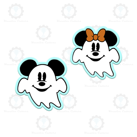 Halloween Flying Mouse Ghost Cookie Cutters | Face Stencil Option