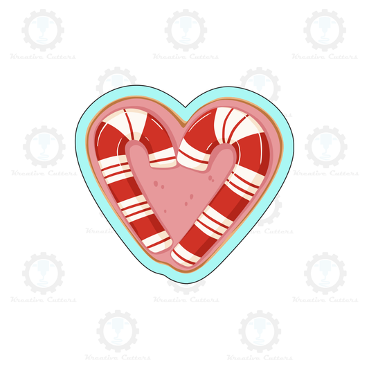 Candy Cane Heart Cookie Cutters