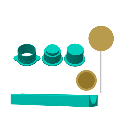 Stuffed Circle Disc Cake Pop Mold with Filling Embosser