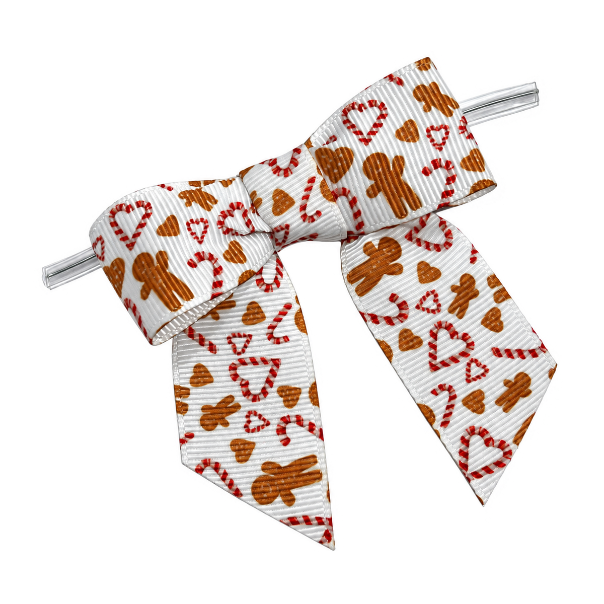 Gingerbread Man Pre-Tied Bow w/Wire