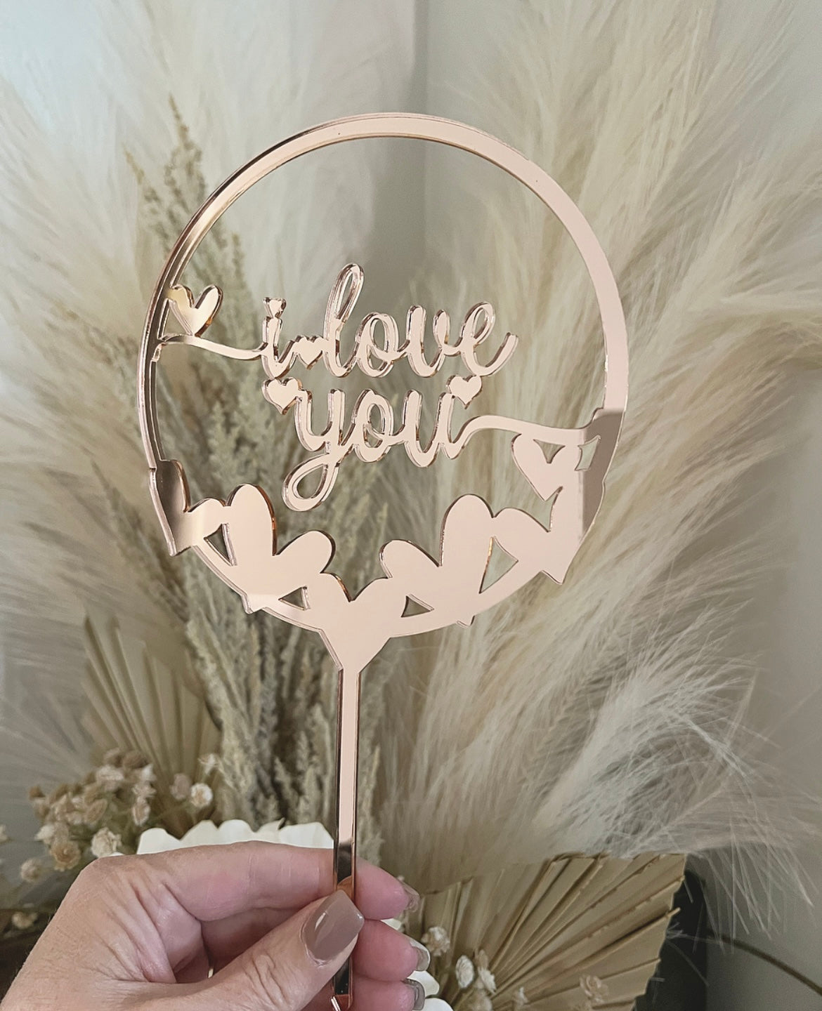 I Love You Cake Topper | Laser Engraved Acrylic