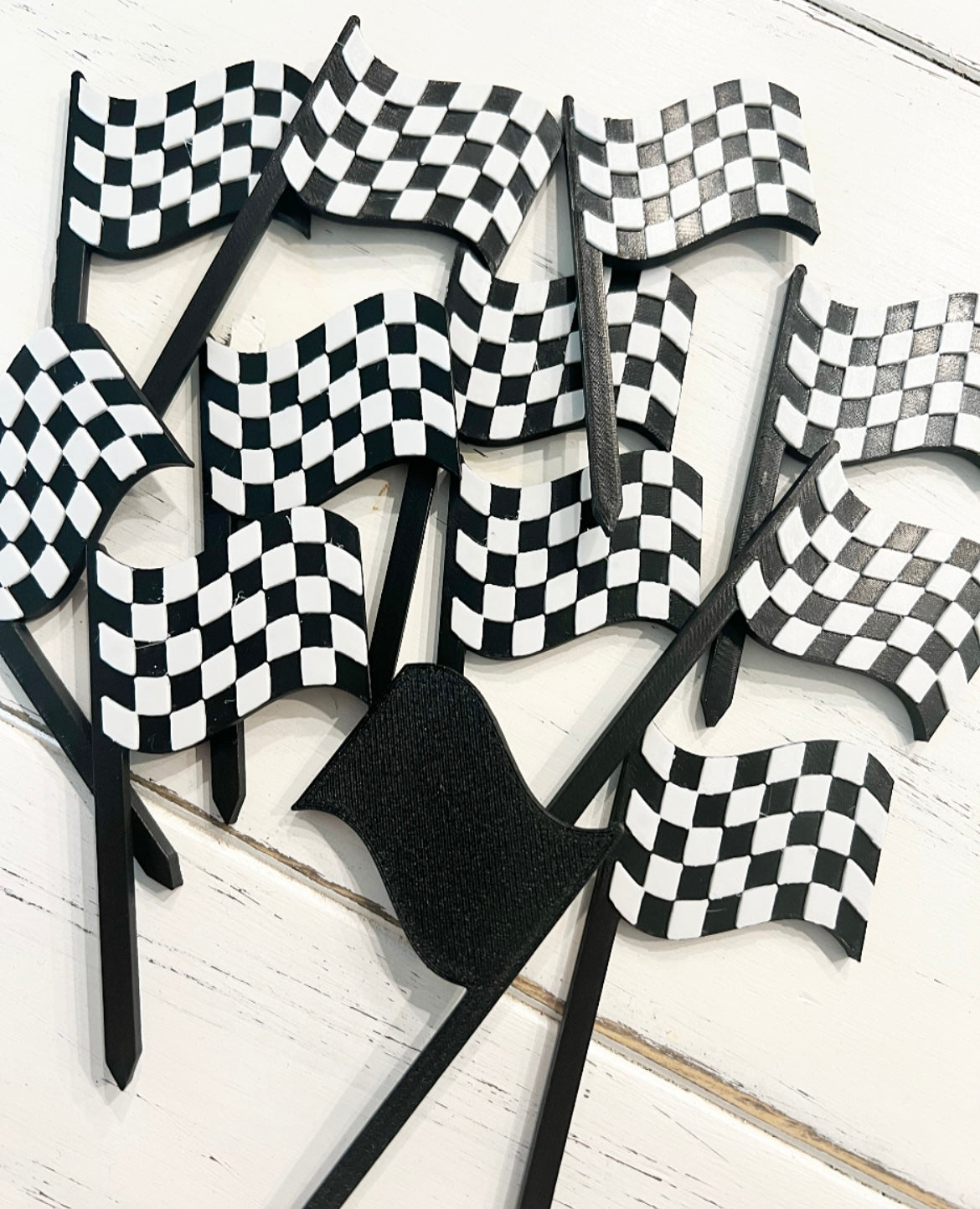 Checkerd Flag Topper Checkered Flag Cake & Cupcake Topper | Kreative Cutters – Kreative ...