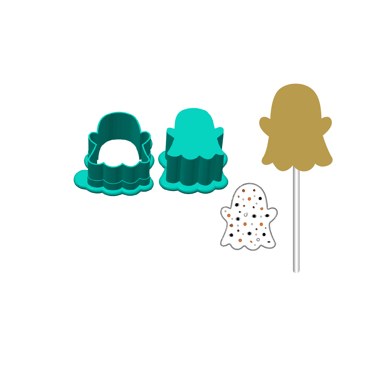 Halloween Frosted Animal Cake Pop Molds | Cutter, Popper, and Tray Options