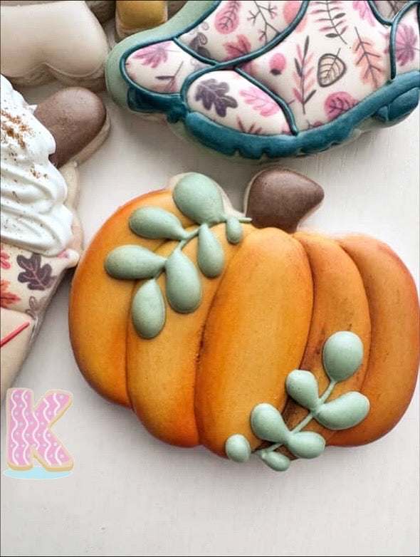 Fall Pumpkin with Floral leaves Cookie Cutters