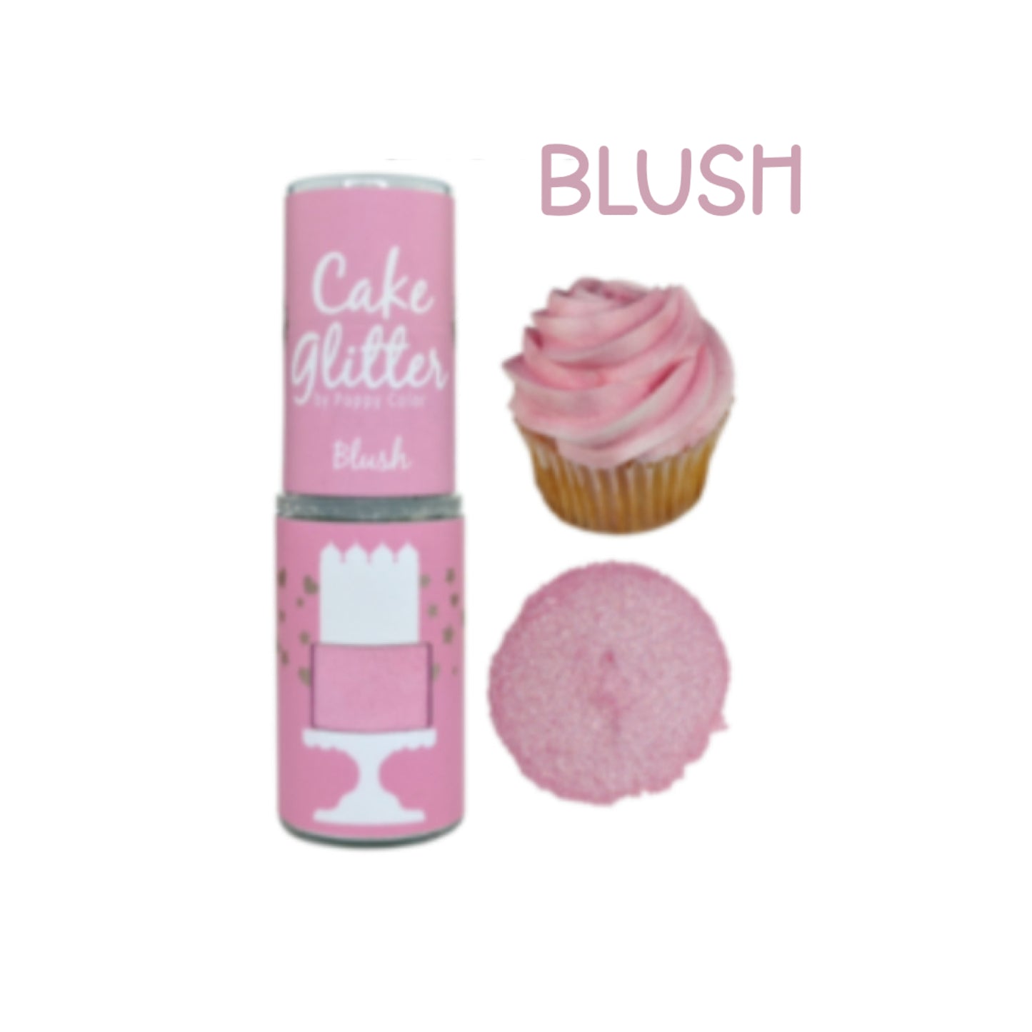 Poppy Color Blush Cake Glitter